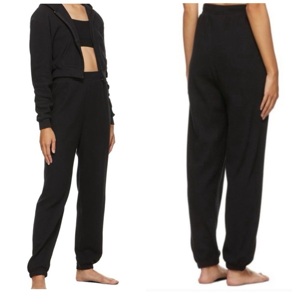 SKIMS Casual Waffle Knit Black Joggers Sweatpants